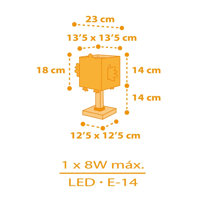Dalber 64641 - Lampa för barn LITTLE CHICKEN 1xE14/8W/230V