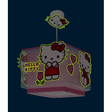 Dalber 73262 - HELLO KITTY taklampa för barn 1xE27/15W/230V rosa