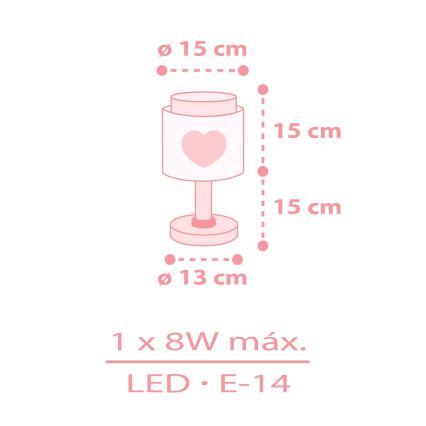 Dalber 76011S - Lampa för barn BABY DREAMS 1xE14/8W/230V rosa