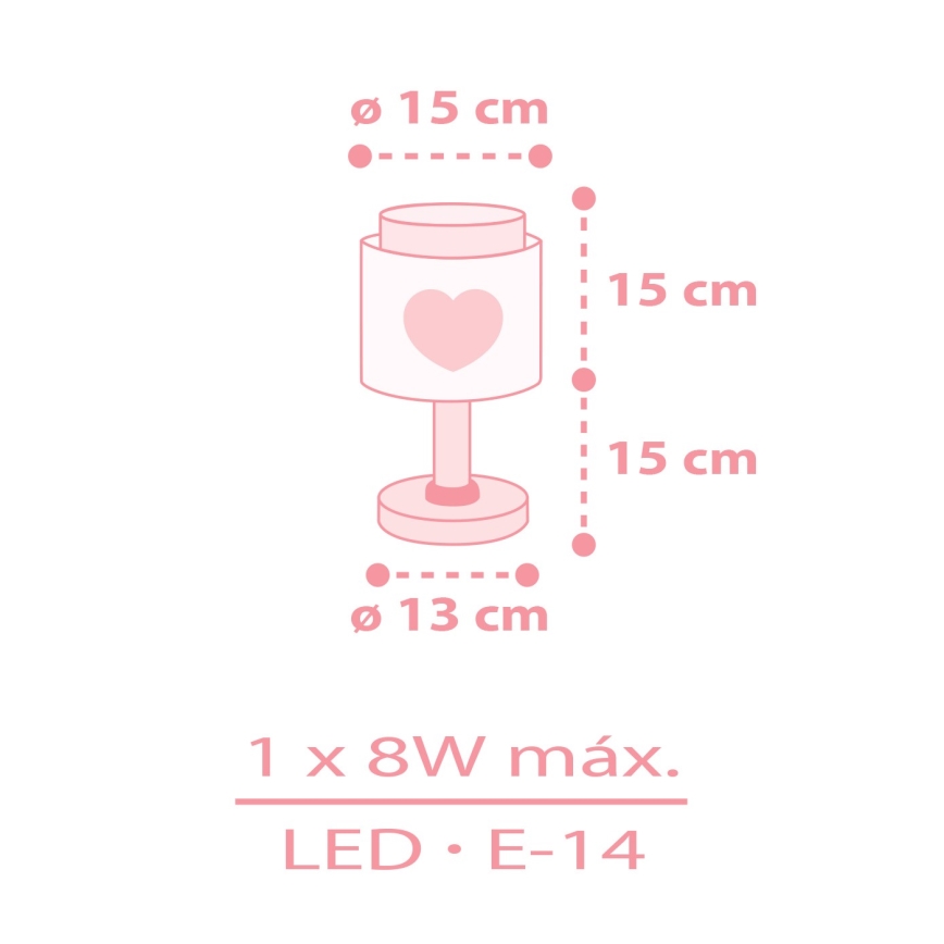 Dalber 76011S - Lampa för barn BABY DREAMS 1xE14/8W/230V rosa
