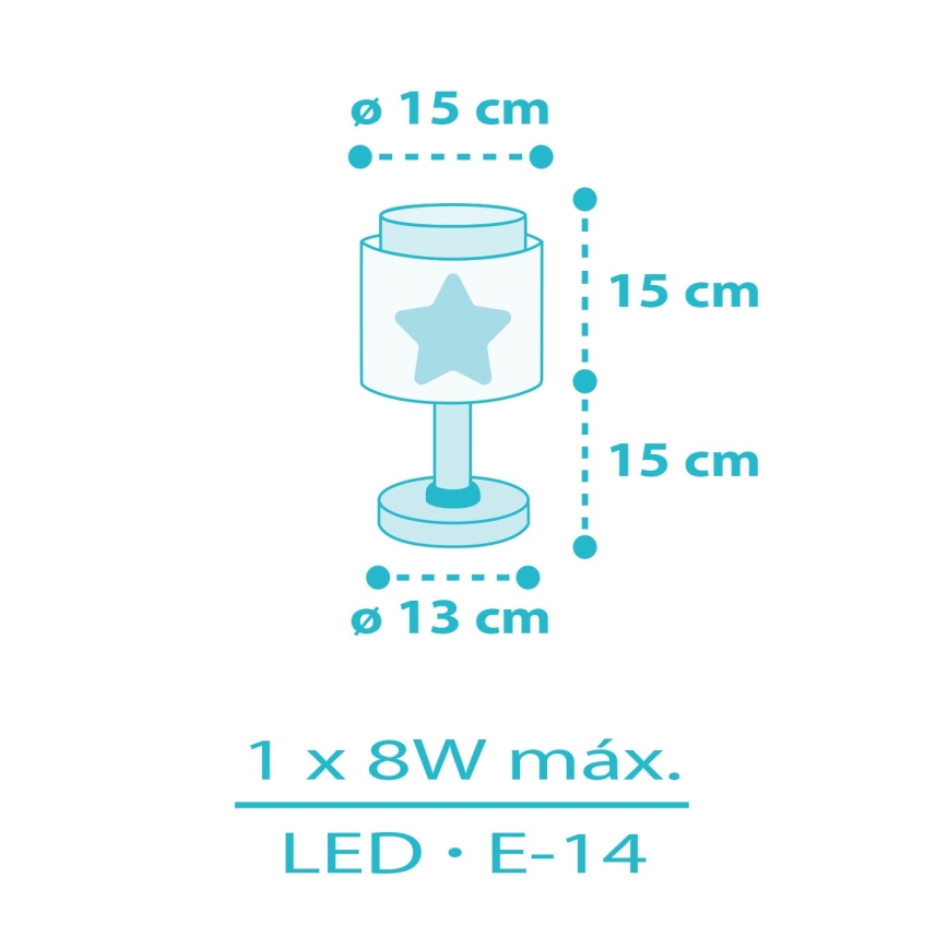 Dalber 76011T - Lampa för barn BABY DREAMS 1xE14/8W/230V blå