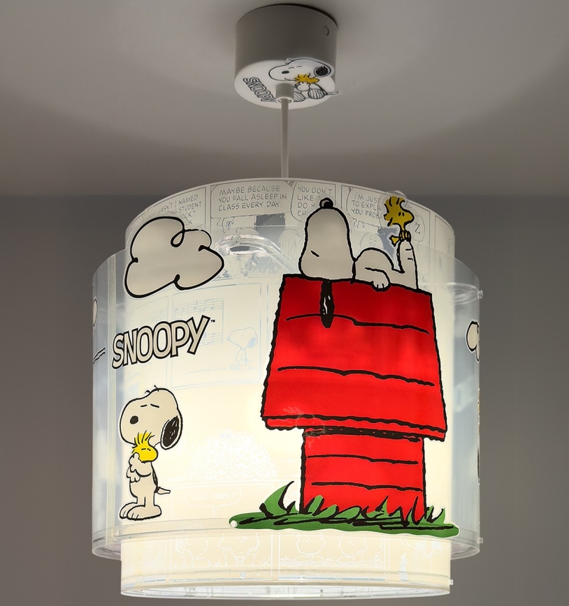 Dalber 76302 - Taklampa för barn SNOOPY 1xE27/15W/230V vit/röd
