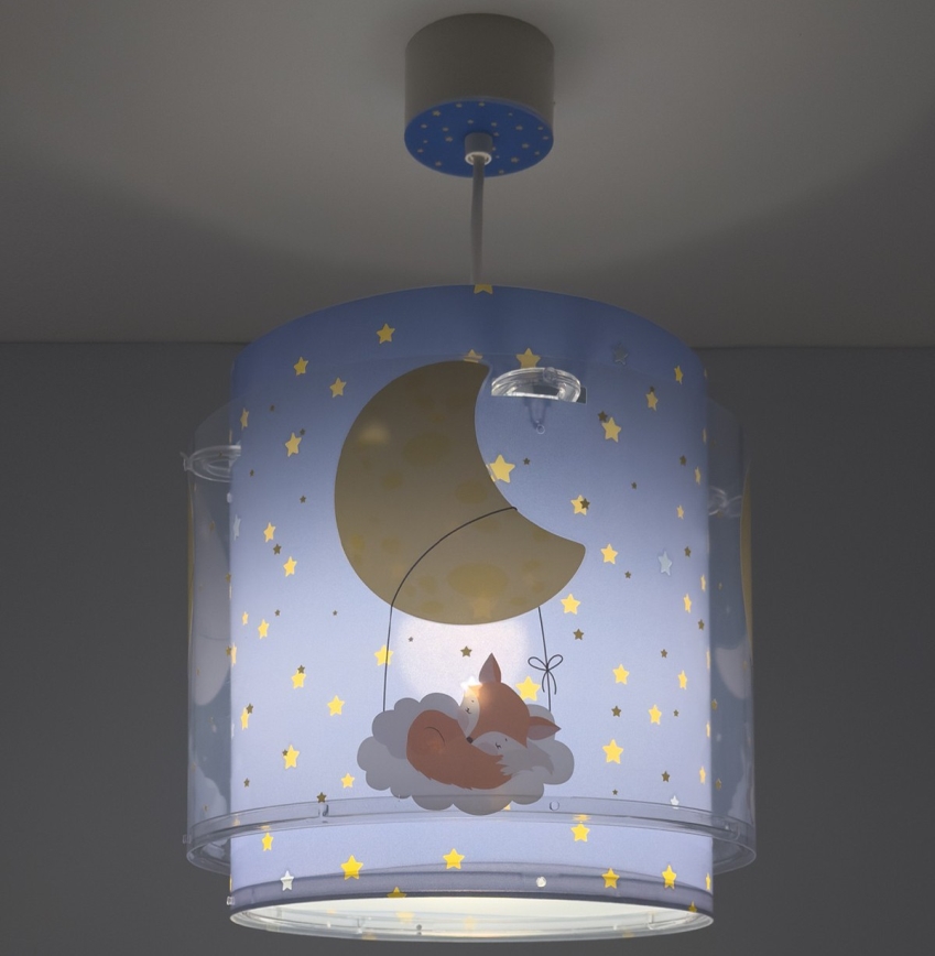 Dalber 76632 - Barntaklampa MOON DREAMS 1xE27/15W/230V blå