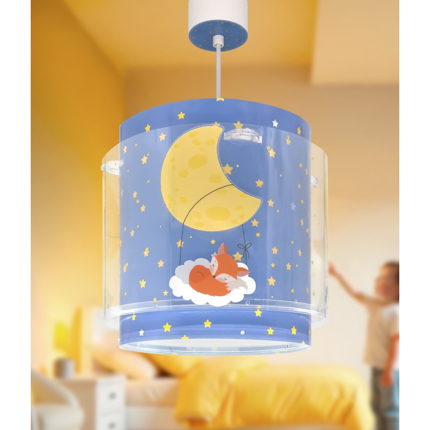 Dalber 76632 - Barntaklampa MOON DREAMS 1xE27/15W/230V blå