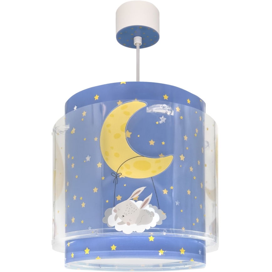 Dalber 76632 - Barntaklampa MOON DREAMS 1xE27/15W/230V blå