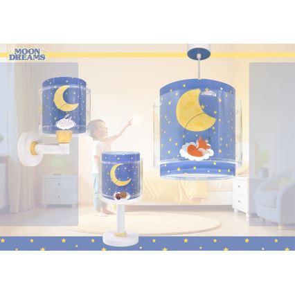 Dalber 76632 - Barntaklampa MOON DREAMS 1xE27/15W/230V blå