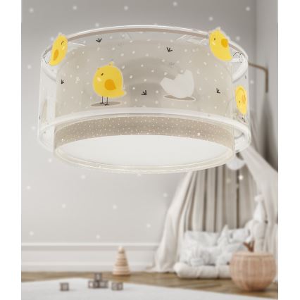 Dalber 76876 - Takbelysning för barn BABY CHICK 2xE27/15W/230V