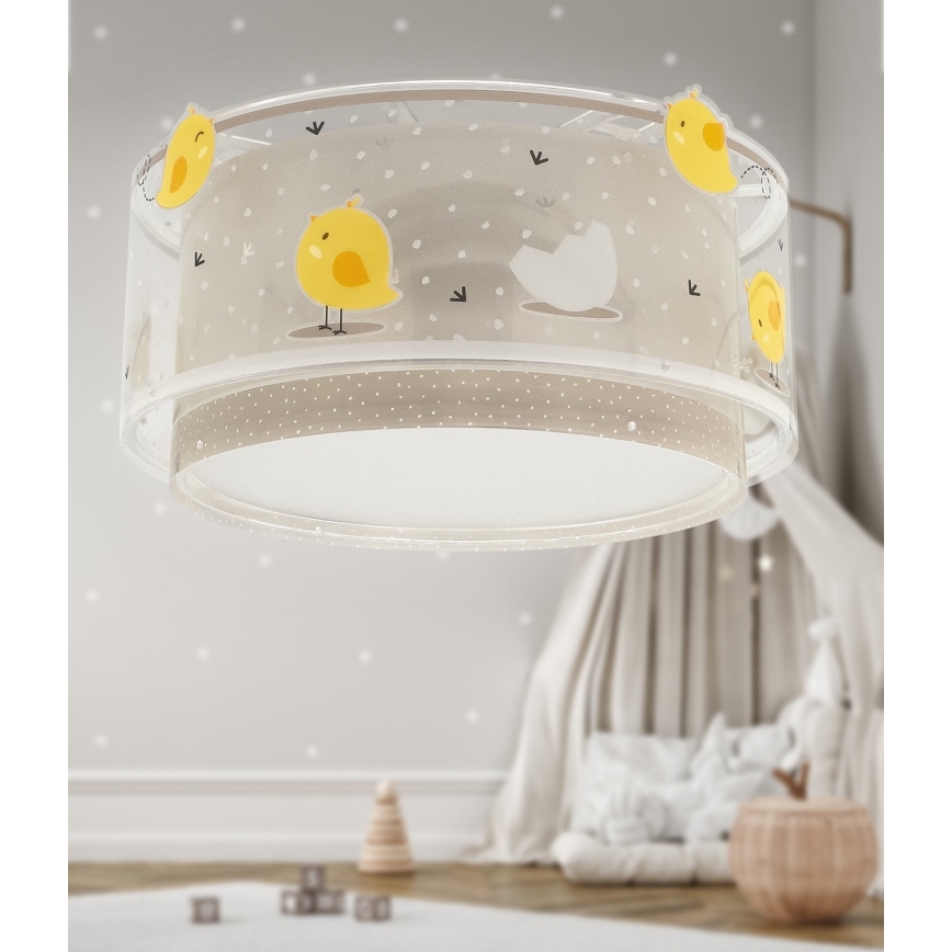 Dalber 76876 - Takbelysning för barn BABY CHICK 2xE27/15W/230V