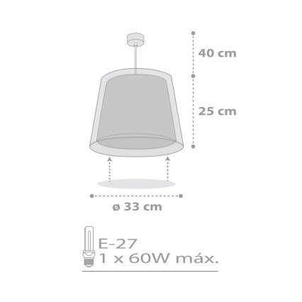 Dalber 81192E - Ljuskrona Barn Lampa FEELING 1xE27/60W/230V