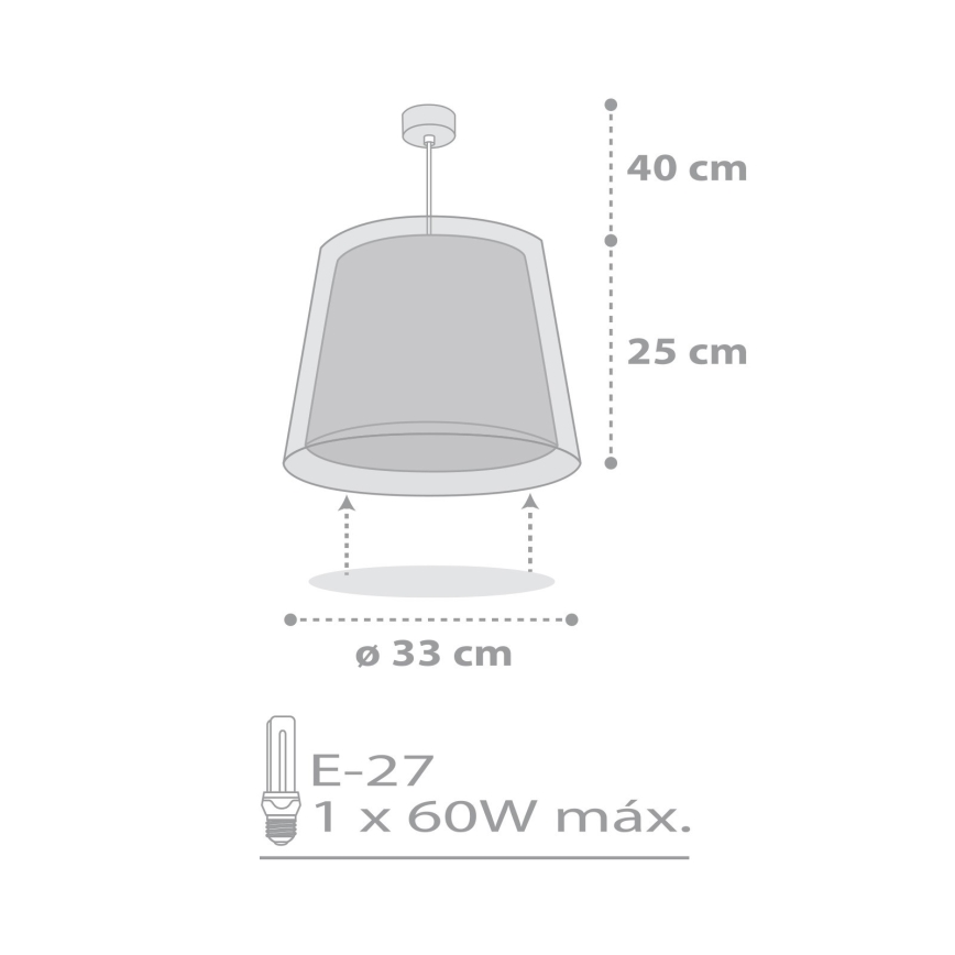 Dalber 81192E - Ljuskrona Barn Lampa FEELING 1xE27/60W/230V