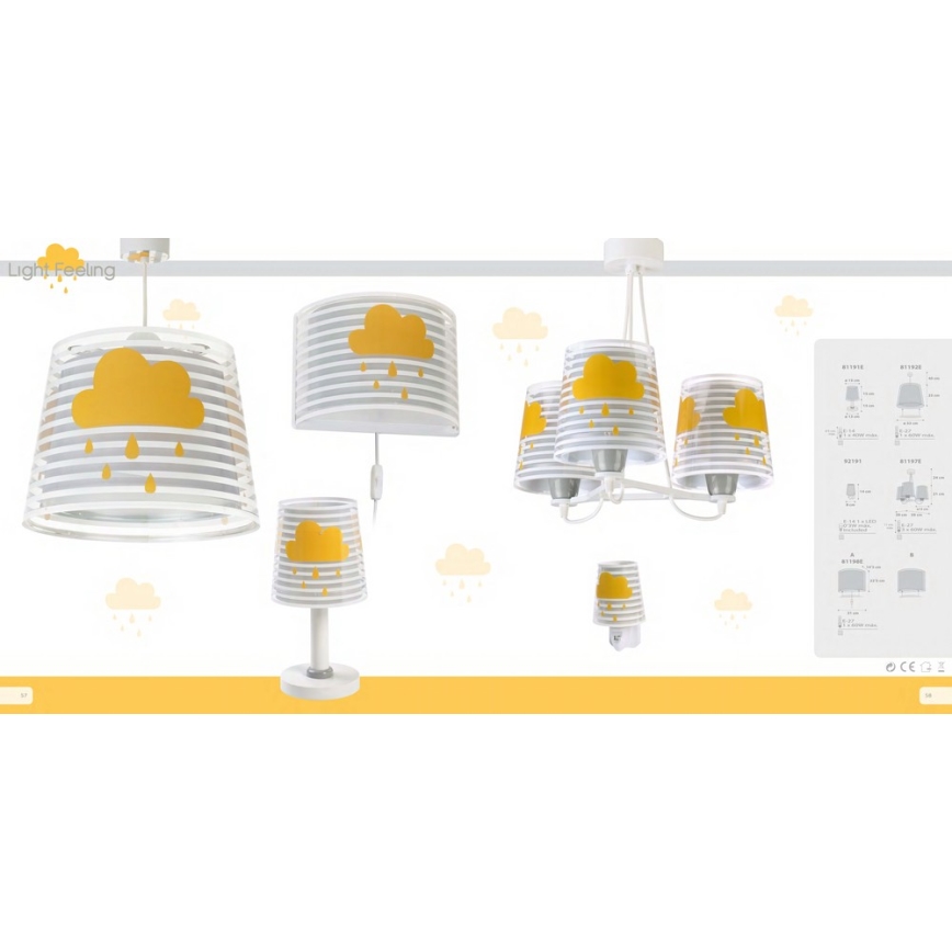 Dalber 81192E - Ljuskrona Barn Lampa FEELING 1xE27/60W/230V