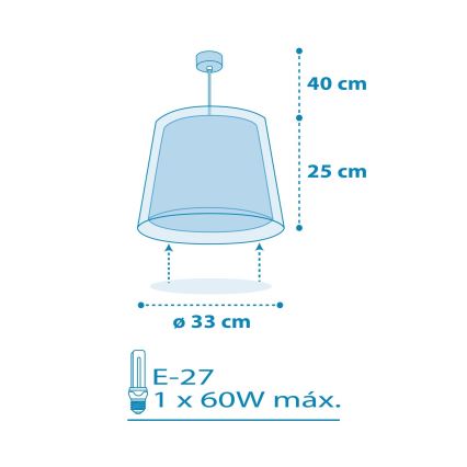 Dalber 81192T - Ljuskrona Barn Lampa FEELING 1xE27/60W/230V