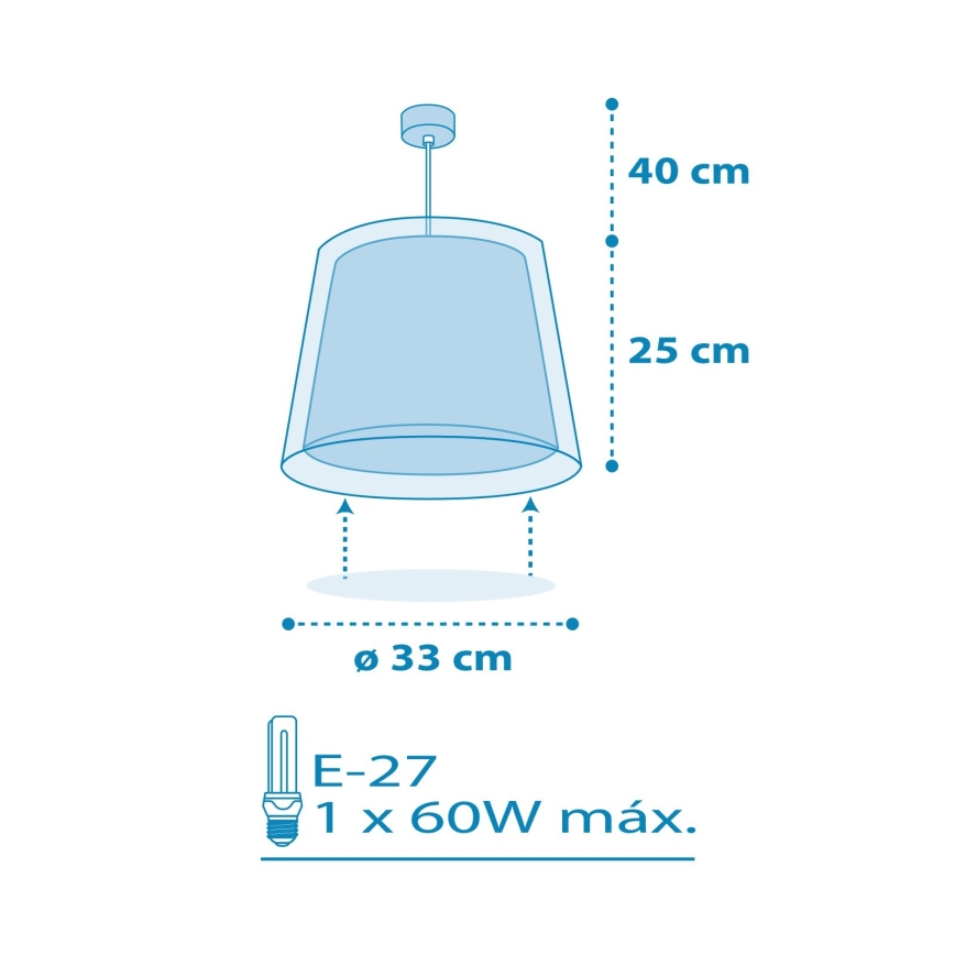 Dalber 81192T - Ljuskrona Barn Lampa FEELING 1xE27/60W/230V