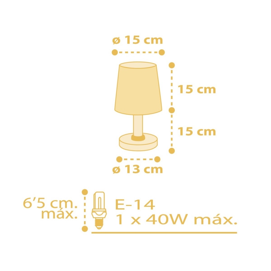Dalber 82211A - Barnlampa  STAR LIGHT 1xE14/40W/230V gul 