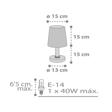 Dalber 82211B - Barnlampa  STAR LIGHT 1xE14/40W/230V vit 