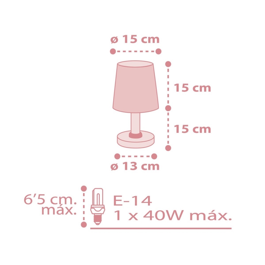 Dalber 82211S - Barnlampa  STAR LIGHT 1xE14/40W/230V rosa 