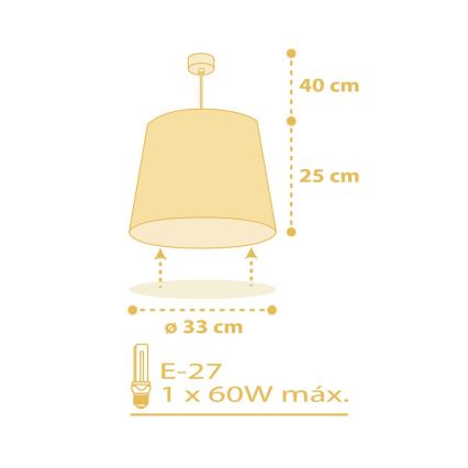 Dalber 82212A - Takkrona för barn  STAR LIGHT 1xE27/60W/230V gul 