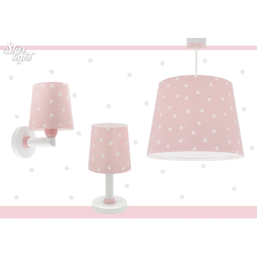 Dalber 82212S - Takkrona för barn  STAR LIGHT 1xE27/60W/230V rosa 