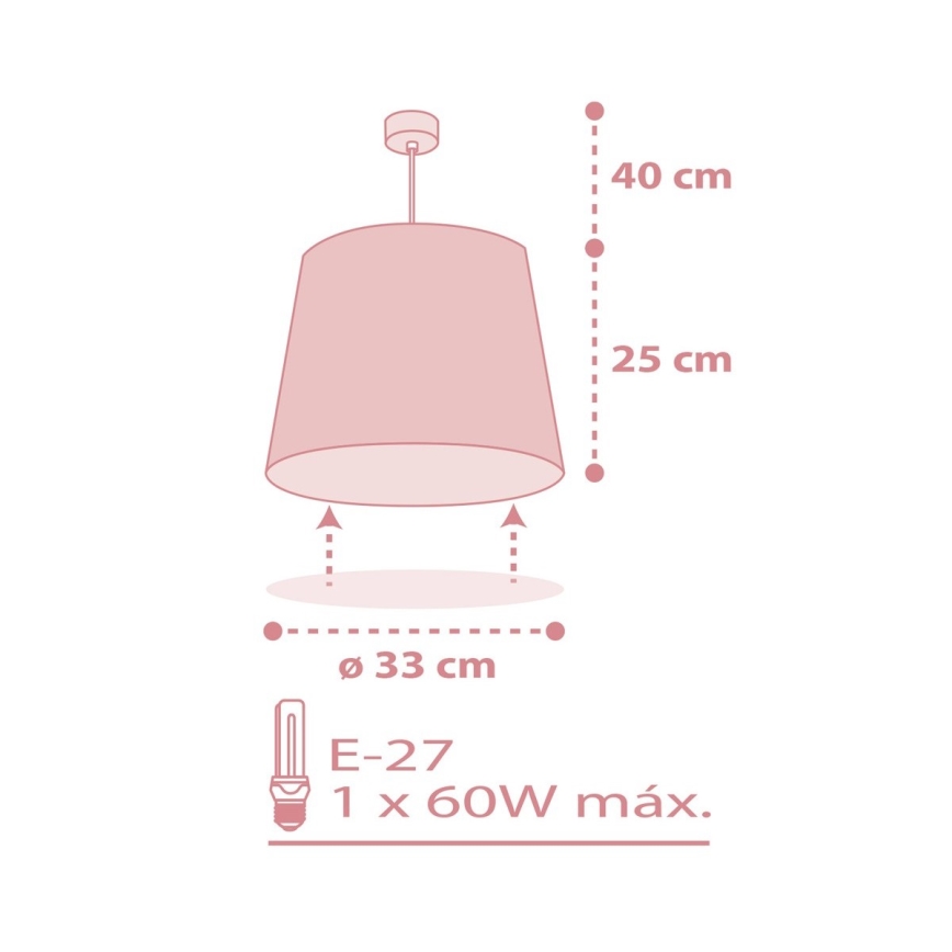 Dalber 82212S - Takkrona för barn  STAR LIGHT 1xE27/60W/230V rosa 