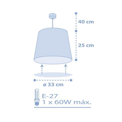 Dalber 82212T - Takkrona för barn  STAR LIGHT 1xE27/60W/230V blå 