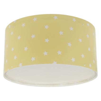 Dalber 82216A - Takbelysning för barn STAR LIGHT 2xE27/60W/230V gul