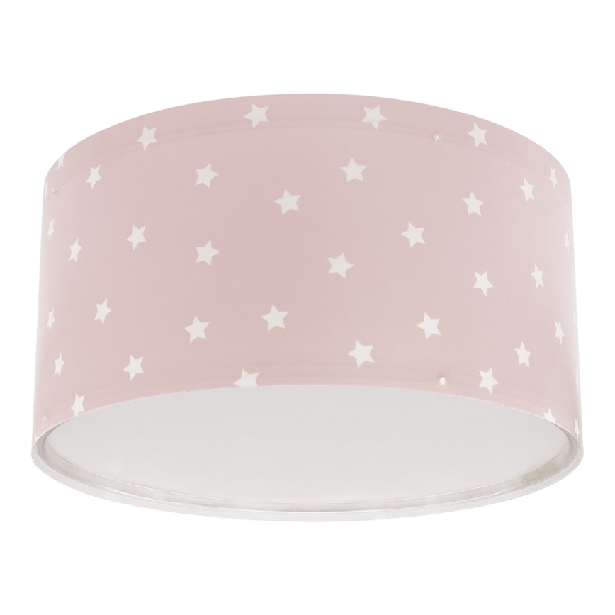 Dalber 82216S - Takbelysning för barn STAR LIGHT 2xE27/60W/230V rosa