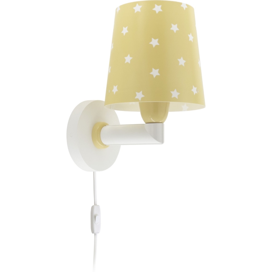 Dalber 82219A - Vägglampa för barn  STAR LIGHT 1xE27/60W/230V gul 