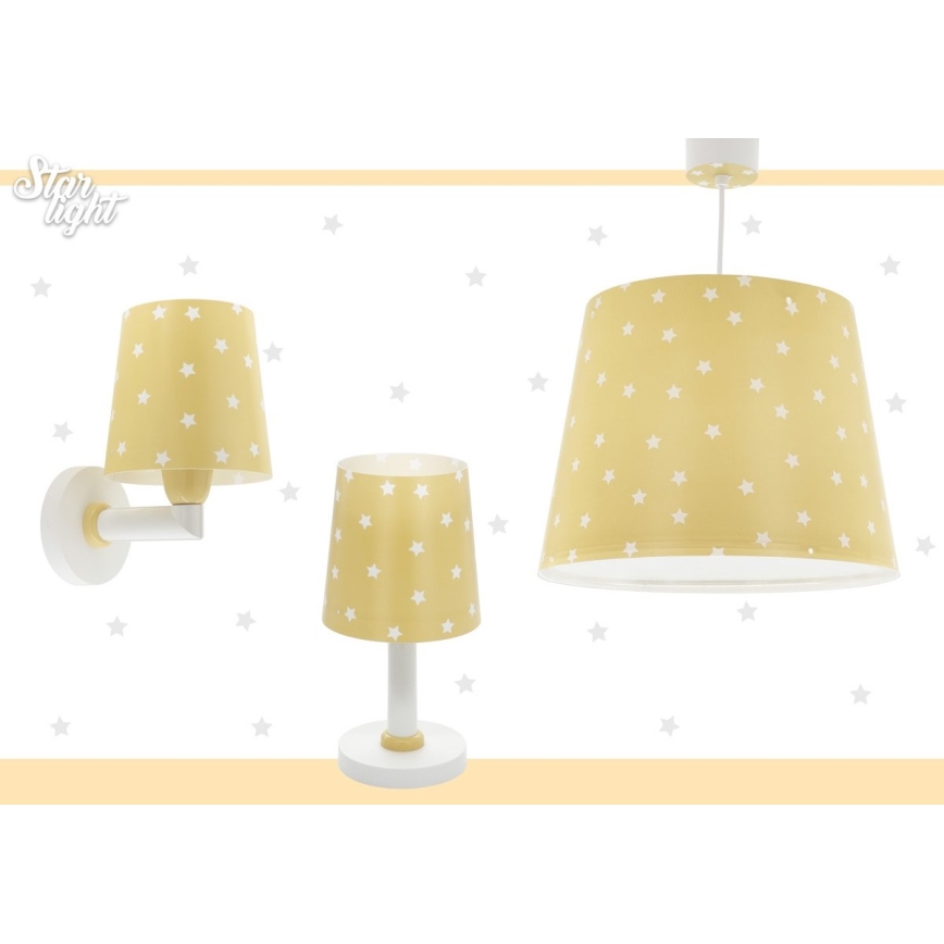 Dalber 82219A - Vägglampa för barn  STAR LIGHT 1xE27/60W/230V gul 
