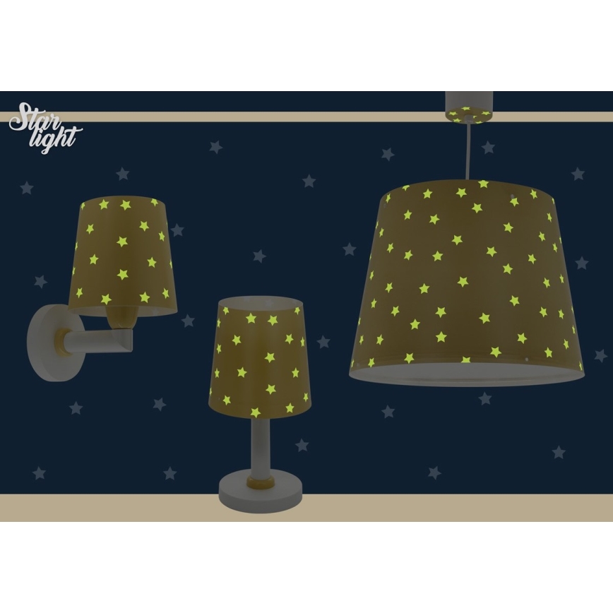 Dalber 82219A - Vägglampa för barn  STAR LIGHT 1xE27/60W/230V gul 