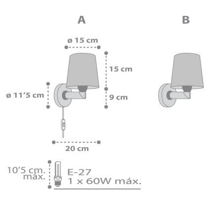 Dalber 82219B - Vägglampa för barn  STAR LIGHT 1xE27/60W/230V vit