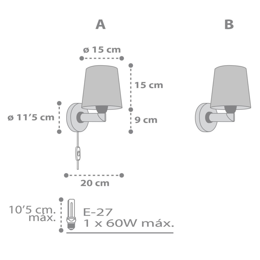 Dalber 82219B - Vägglampa för barn  STAR LIGHT 1xE27/60W/230V vit