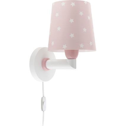 Dalber 82219S - Vägglampa för barn  STAR LIGHT 1xE27/60W/230V rosa