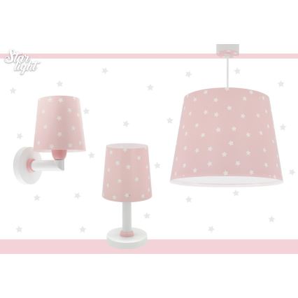 Dalber 82219S - Vägglampa för barn  STAR LIGHT 1xE27/60W/230V rosa