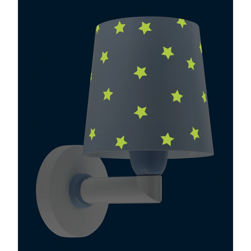 Dalber 82219T - Vägglampa för barn  STAR LIGHT 1xE27/60W/230V blå 