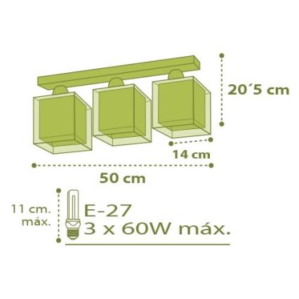 Dalber D-11673 - Barn Takbelysning MY SWEET Hem 3xE27/60W/230V
