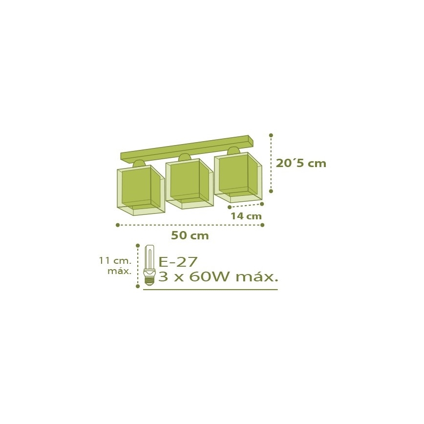 Dalber D-11673 - Barn Takbelysning MY SWEET Hem 3xE27/60W/230V
