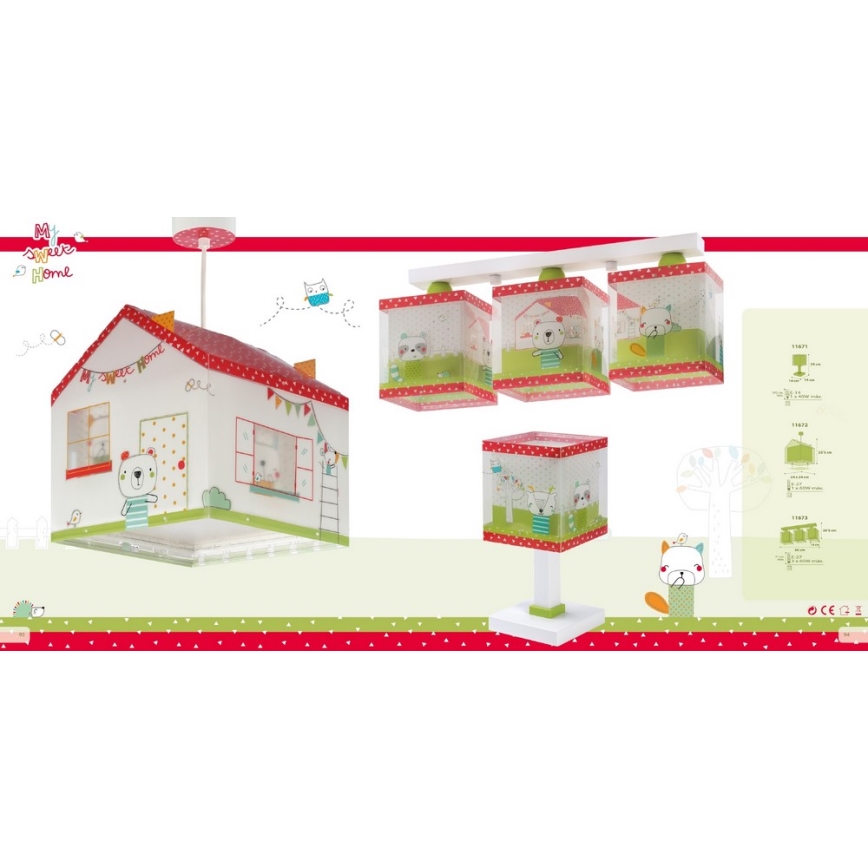 Dalber D-11673 - Barn Takbelysning MY SWEET Hem 3xE27/60W/230V