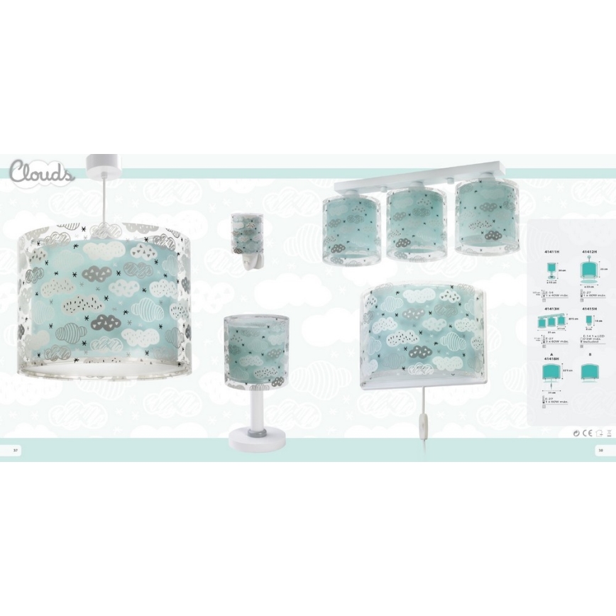 Dalber D-41413H - Barn Takbelysning CLOUDS 3xE27/60W/230V