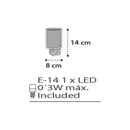 Dalber D-41415E - LED-lampa för vägguttag CLOUDS 1xE14/0,5W/230V