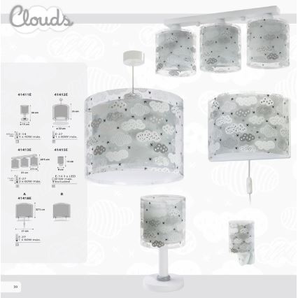 Dalber D-41415E - LED-lampa Uttag  CLOUDS 1xE14/0,3W/230V