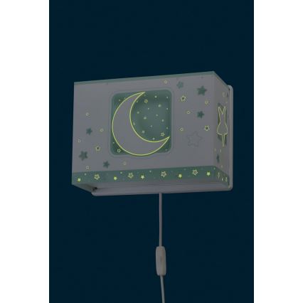 Dalber D-63238H - Väggbelysning Barnrum MOONLIGHT 1xE27/60W/230V