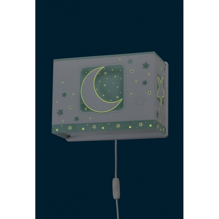 Dalber D-63238H - Väggbelysning Barnrum MOONLIGHT 1xE27/60W/230V