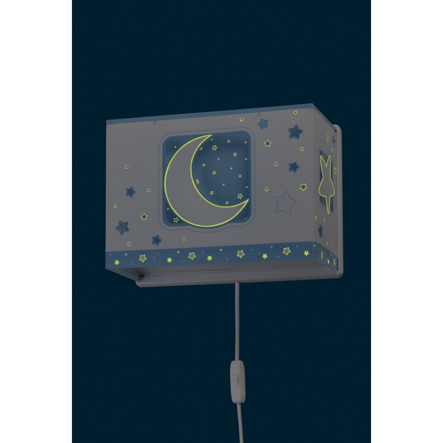 Dalber D-63238T - Väggbelysning Barnrum MOONLIGHT 1xE27/60W/230V