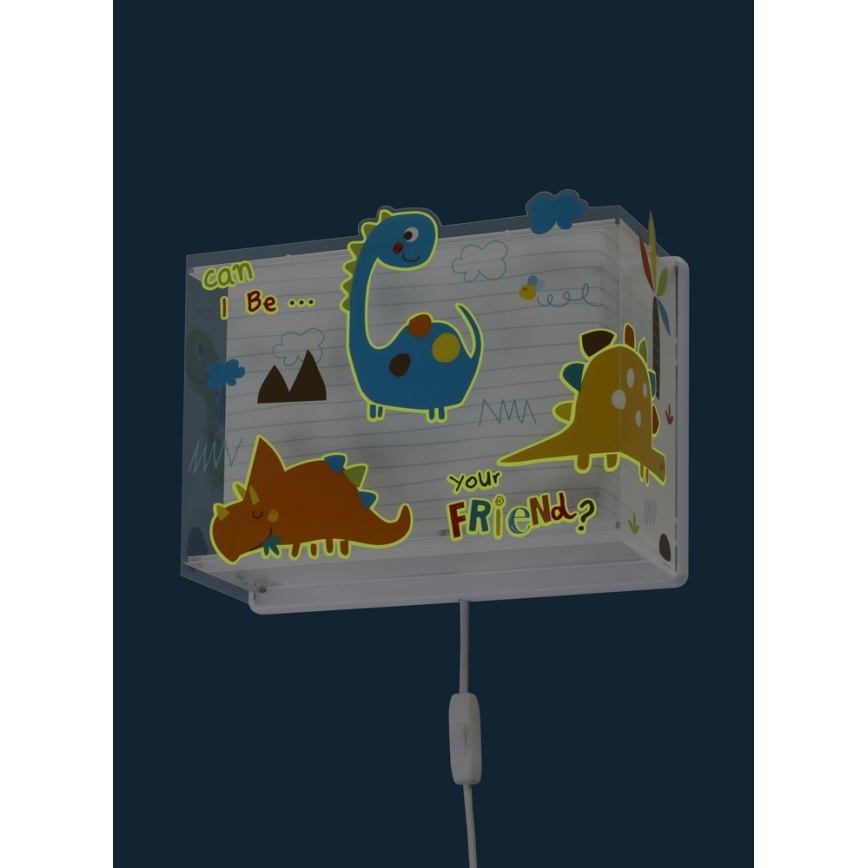 Dalber D-73458 - Väggbelysning Barnrum DINOS 1xE27/60W/230V