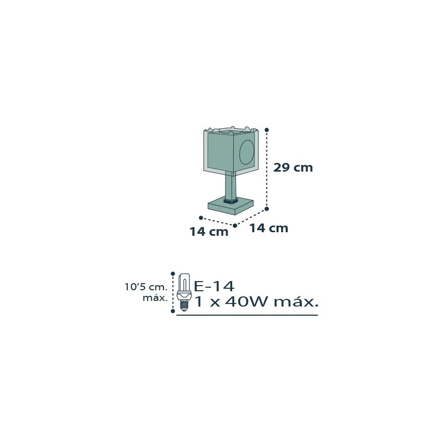 Dalber D-74551 - Barn Bordslampa PIRATES 1xE14/40W/230V