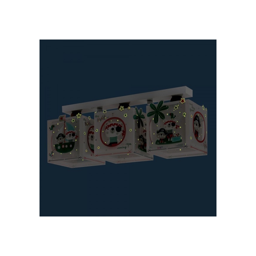 Dalber D-74553 - Barn Takbelysning PIRATES 3xE27/60W/230V