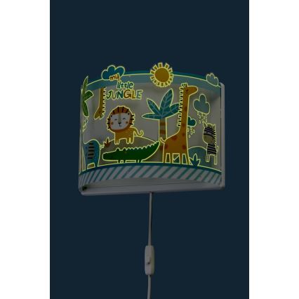 Dalber D-76118 - Väggbelysning Barnrum MY LITTLE JUNGLE 1xE27/15W/230V
