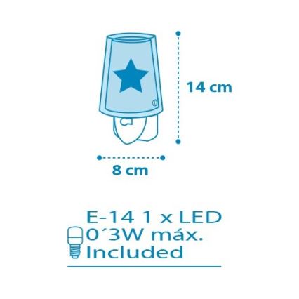 Dalber D-92193 - LED Belysning Nattlampa FEELING 1xE14/0,3W/230V