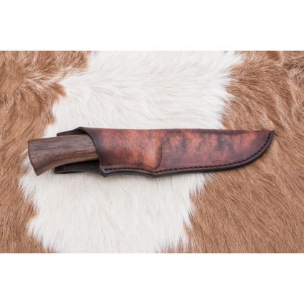 Damaskus jaktkniv 11,8 cm valnöt/renhorn