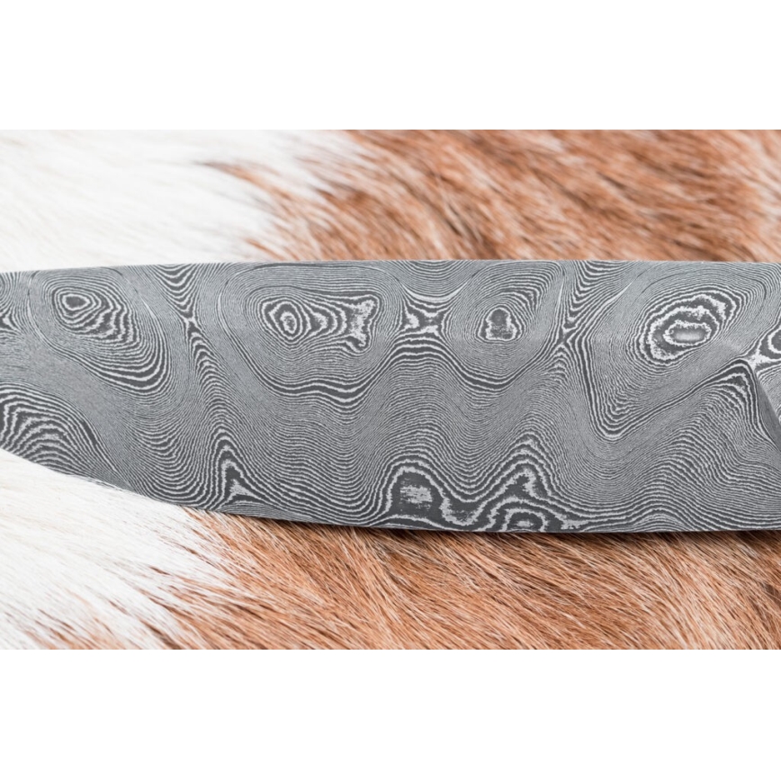 Damaskus jaktkniv 11,8 cm valnöt/renhorn